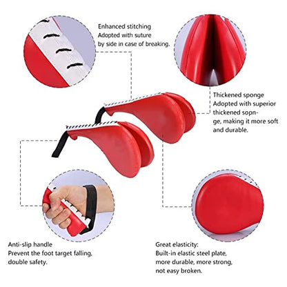 Taekwondo Kick Target Pads Karate Kickboxing Practice Double Kicking Paddle Martial Arts Equipment Punch Pads Red