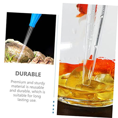 LIOOBO 3pcs Dropper Fish Tank Gravel Cleaning Tanks Changer Aquarium Water Pipette Upgraded Aquariums Cleaner Pipettes Feces Aquarium Clean Pipette Long Nozzle Siphon Plastic Blue