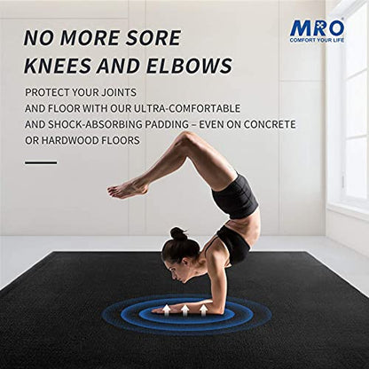 MRO Extra Large Yoga Mat, 12'x6'/9'x6'/7'x5'/6'x4' (9MM) - color: black, size: 9*6 FT