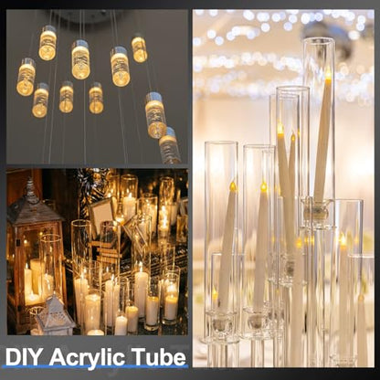 uxcell Clear Rigid Acrylic Pipe, 51mm(2.01") ID x 55mm(2.17") OD 12" Round Polycarbonate Tube Plastic Tubing with Rubber Caps for Plumbing, Lighting, Aquarium, DIY Projects - size: 51mm ID x 55mm OD 12"