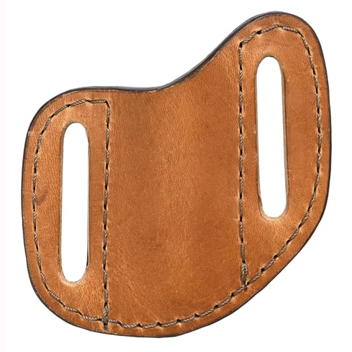 Hilason Leather Angled Knife Scabbard Sheath Cover Floral Tooled - color: Plain Tan, size: Medium