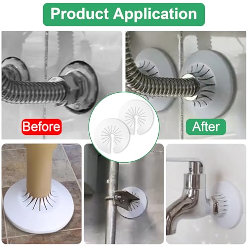 8 PCS Plumbing Cover Plates White Pipe Covers for Bathroom Escutcheon Plastic Plate (Fit 0.4" to 1.14" Pipe) - color: Fit 0.4" to 1.14" Pipe