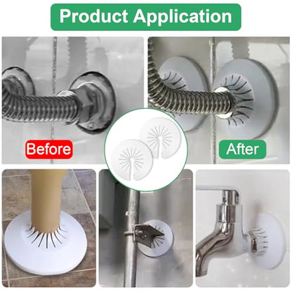 8 PCS Plumbing Cover Plates White Pipe Covers for Bathroom Escutcheon Plastic Plate (Fit 0.4" to 1.14" Pipe) - color: Fit 0.4" to 1.14" Pipe
