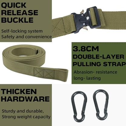 Sled Pulling Belt, Weight Belt for Sled Pulling 2 Pulling Straps | Belt for Sled Pulling. Adjustable fit for sled pulling and resistance training ,One size