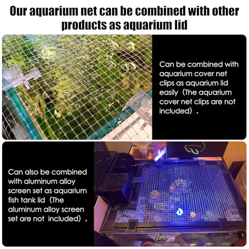 Clear Fish Tank mesh Netting Material Aquarium mesh lid Transparent Plastic Aquarium top Cover Screen Hood net(5.12 Feet X 3.37 Feet)