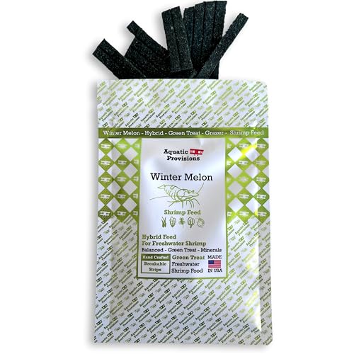 Aquatic Provisions Winter Melon Shrimp Feed, Slow Grazer Shrimp Food for Neocaridina and Caridina with Soy Hulls and Spirulina, 0.35 oz (10g)