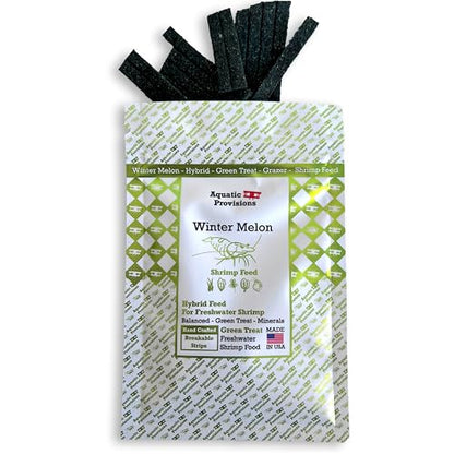 Aquatic Provisions Winter Melon Shrimp Feed, Slow Grazer Shrimp Food for Neocaridina and Caridina with Soy Hulls and Spirulina, 0.35 oz (10g)