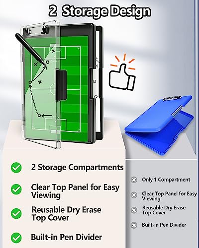 Clipboard with Storage, Nurse Dry Erase Clip Board, 8.5x11, Black - color: Black