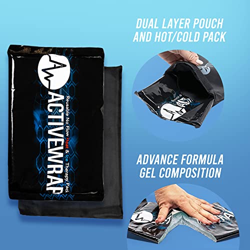 ActiveWrap Ultra Flex Ice & Heat Pack, X-Large (13" x 10") – Gel Ice Packs Reusable for Back & Hip, Hot & Cold Therapy, Flexible No-Flow Gel, Includes Nylon Protective Pouch (1 Count) - size: XL (13" x 10")
