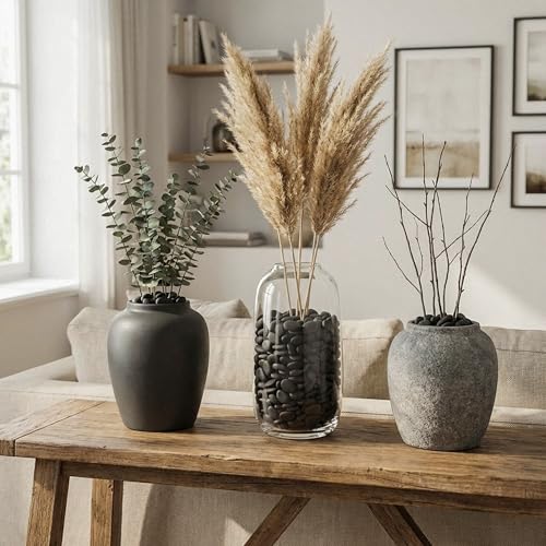 River Rocks Decorative Ornamental Vase Filler 0.5" - 0.75" Black Aquarium Gravel 1 lb - Landscaping Pebbles for Indoor Plants, Succulents, Terrarium & Home Decor, DIY & Crafting – Royal Imports