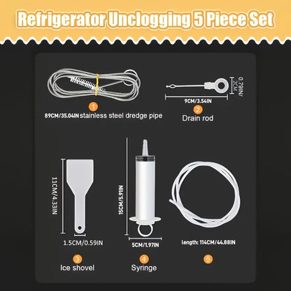 5pcs/Set Refrigerator Drain Hole Blockage Cleaning Tool Reusable Refrigerator Unclogging Tool Kit Universal Drain Pipe Cleaning Brush Refrigerator Cleaning Tool Fish Tank Pipe Cleaning