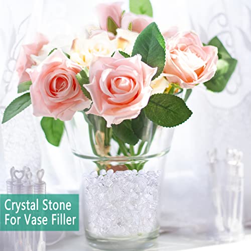 Natural Clear Quartz Crystal Rocks Chips Vase Filler Rocks for Succulent Plant Small Fish Tank Aquarium Gravel Decorative Pebbles Stones(200 gram)