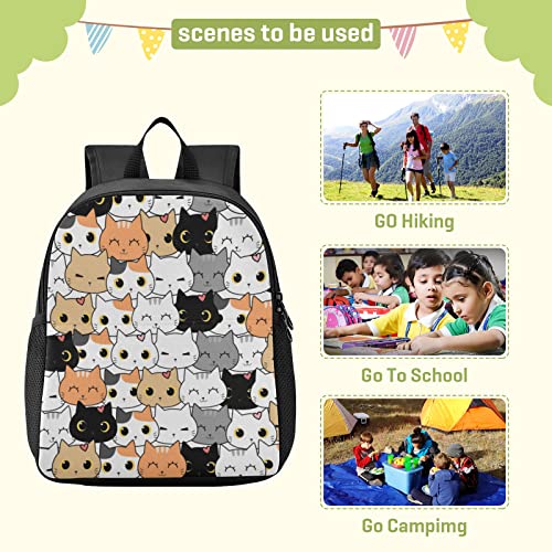 Cat Cartoon Toddler Backpack Waterproof Mini Backpack Boys/Girls Cute Small Backpack Kindergarten Pre School Bags 13 Inch - color: Cat Cartoon, size: Medium
