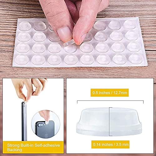 Transparent Silicone Anti-Slip Pads Self Adhesive Bumpers for Furniture, Cabinets, Doors & Glass Surface Protection (Pack of 100)