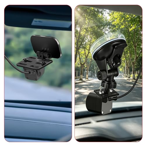 2 Pack Rear Dash Cam Mounts Car Rear Camera Mount Backup Camera Suction Cup Mount Clip Replacement Adhesive Backup Carplay Mounts for Windshield Universal Holder for Car Recorder, Adjustable