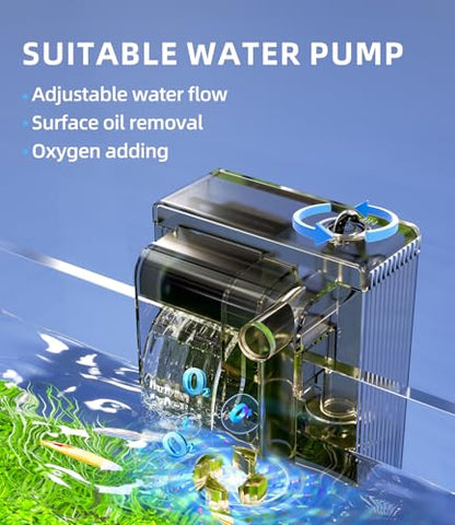 5 Gallon Fish Tank Aquarium Kit with Filter, Heater, LED Light with Timer, Siphon Vacuum Cleaner, Lid, Self-Cleaning Glass Rimless Betta Tank - size: 5 gallon with heater