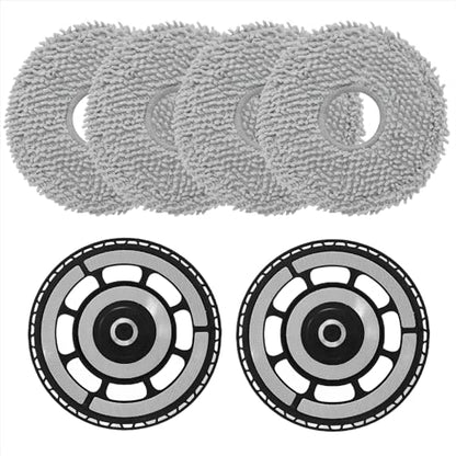 (6 Pcs) Mop pad Bracket kit Compatible with Roborock Saros 10R,Saros Z70 Robot,mop Holders,Mop Bracket,Mop Cleaning Tray Bracket，2 mop pad Brackets,4 Mop Pads,Mop Pad Plate，mop Holders
