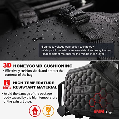 Rhinowalk Motorcycle Saddlebags 28L(14L*2) Waterproof Motorbike Side Bags, Travel Luggage Panniers with Shoulder Strap for Adventure & Sport Motorcycle Racks, 1 Pair - size: 28L Black