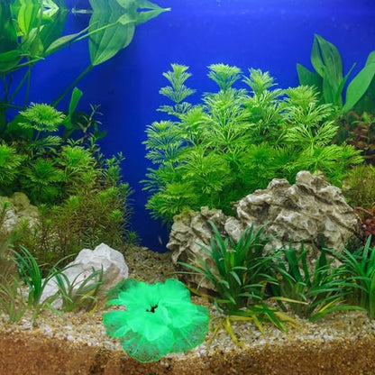 Lurrose Aquarium Artificial Aquatic Plant Decoration, Lifelike Green Silicone Fish Tank Ornament for Freshwater and Saltwater Tanks, Plastic Landscaping Decor for Home and Office
