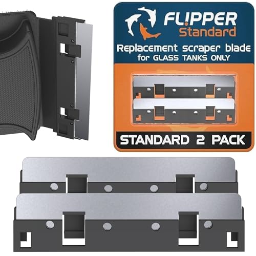 Flipper Standard Aquarium Algae Remover for Fish Tank Cleaner Replacement Blades, Pack of 2 - Glass Scraper Blades for Cleaning Kits - Water Cleaning Accessory