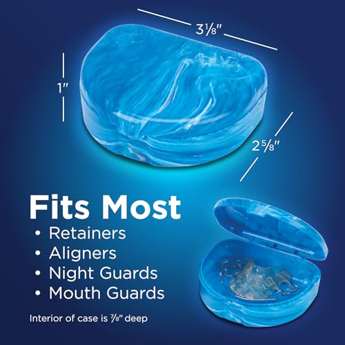 Practicon Marble Retainer Cases, Orthodontic Aligner Case, Mouth Guard Holder (3 Pack) (Midnight) - color: Midnight