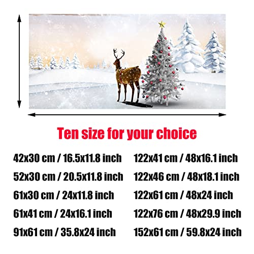 Aquarium Background Fish Tank Decorations Pictures Christmas 3D Effect PVC Adhesive Poster Christmas Tree Elk Backdrop Decoration Paper Cling Decals Sticker,42x30cm