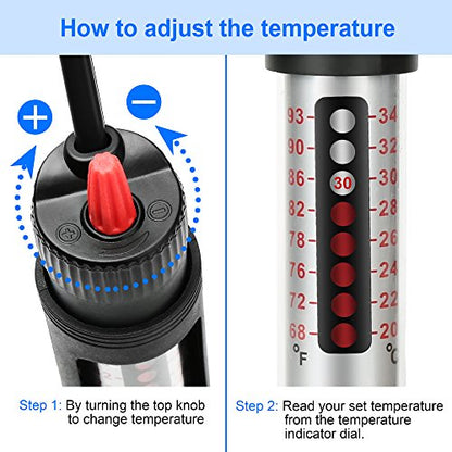 Aquarium Heater Fish Tank Heater Submersible 25 Watt, 1 Yr Warranty