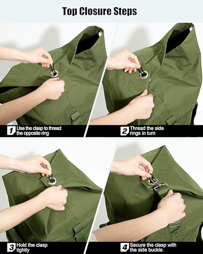 PGmoon Military Duffle Bag,110L Extra Large Army Backpack | Heavy Duty Sea Bag with Removable Pocket for Camp, Outdoor or Laundry Bag (Patent Design)