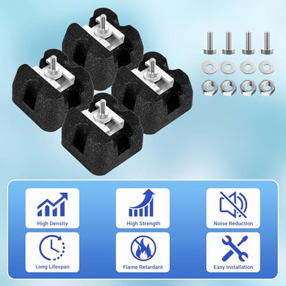 4 Pack Mini Split Floor Mount Base | Air Conditioner Base for 7,000–60,000 BTU | Anti-Vibration Mini Split Base, UV & Waterproof Condenser Support for Outdoor HVAC Units