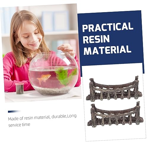 2pcs Resin Bridges Fish Tank Decor Aquatic Bridge Betta Tank Accessories