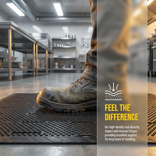 47"x35" Outdoor Rubber Floor Mats, Non-Slip Commercial Restaurant Mat, Heavy Duty Kitchen Drainage Mats for Outside, Industral, Pool, Entrance, Bar, Wet Area,Oil Proof