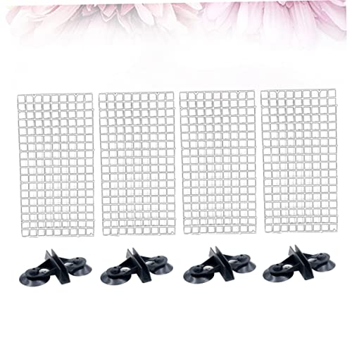 Aquarium Isolation Panel Lattice Plate Transparent Sections with Random Color Suction Cups Easy to Install Dividers for Fish Tank Breeding and Separation