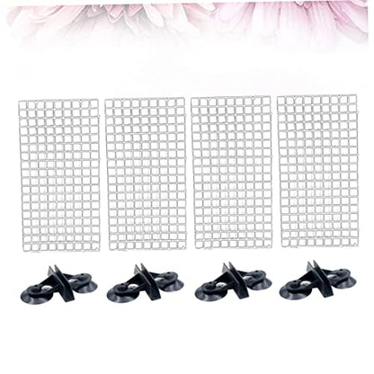 Aquarium Isolation Panel Lattice Plate Transparent Sections with Random Color Suction Cups Easy to Install Dividers for Fish Tank Breeding and Separation