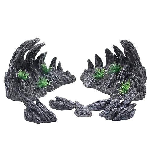 Fish Tank Decor Rocks Aquarium Ornaments, Jagged Canyon Rock Formation Aquarium Decoration Model Kits, Suitable for a Variety of Fish Tank Scenes