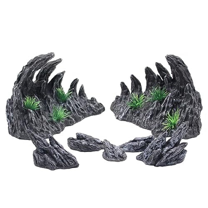 Fish Tank Decor Rocks Aquarium Ornaments, Jagged Canyon Rock Formation Aquarium Decoration Model Kits, Suitable for a Variety of Fish Tank Scenes
