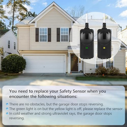 41A5034 Garage Door Sensor with Brackets, Replacement for Liftmaster Chamberlain Craftsman Garage Door Sensors, Safety Sensor Beam Compatible with Liftmaster Chamberlain Craftsman Garage Door openers