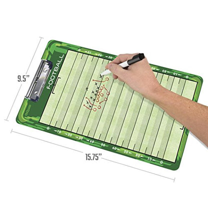GoSports Premium Dry Erase Coaches Clipboards – Basketball, Baseball, Football, Soccer, Hockey, Volleyball, Lacrosse - color: Football