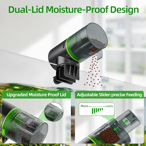 Automatic Fish Feeder for Aquarium: 3 Timers & One-Touch Easy Setup - 7-14 Day Supply with 200ML Food Dispenser - Worry-Free Vacation Feeding for Betta Turtle Tank - size: FS-069