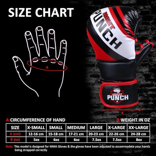 Hybrid MMA Sparring Gloves for Grappling, Kickboxing, and Open Palm Martial Arts - color: Red, size: 3X-Large