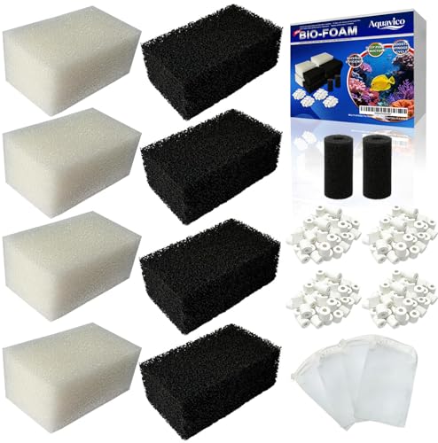 4-Pack Upgraded Filter Maintenance Kit, Compatible with AquaClear 30/150 (30-Gallon) Power Filter, Replacement Media Set Including Carbon, Ammonia Remover & Zeolite for Crystal Clear Aquarium Water