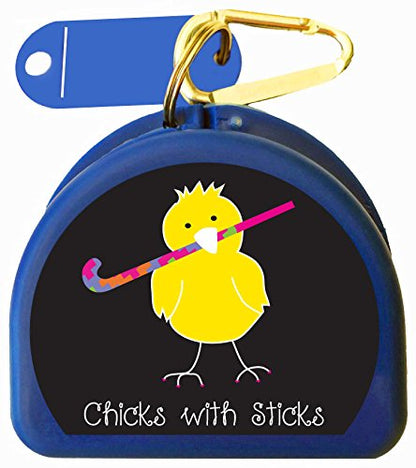 Fieldhockey Mouthguard Case - Field Hockey Chick - color: Blue