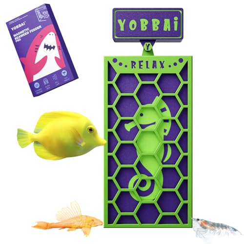Magnetic Seaweed Feeder, Swinging Motion Nori Feeder, Seaweed Clip for Tangs Angels Freshwater and Shrimp Tanks (Green & Purple) - color: GREEN & PURPLE