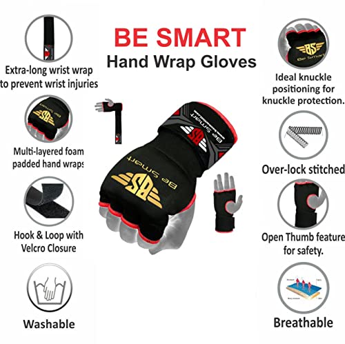 BeSmart Pro Training Ladies Boxing Inner Gloves Hand Wraps MMA Fist Protector Bandages Mitts - color: Green, size: Medium