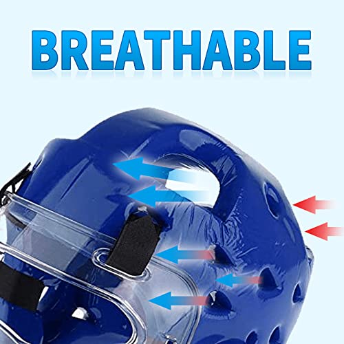 Kids & Adults Taekwondo Karate Headgear MMA Martial Arts Helmet, with Removable Face Shield, Soft Head Gear for Martial Art Grappling Muay Thai Kickboxing Taekwondo - color: Red, size: Small