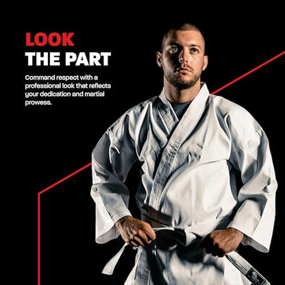 Karate Uniform for Kids & Adults Lightweight Student Karate Gi Martial Arts Uniform with Belt - size: 1 (4'6'' / 90lbs)