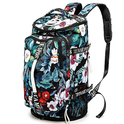 SDTAME Gym Duffel Backpack with Shoe Pocket & Laptop Sleeve - color: Turquoise