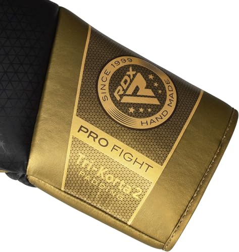 RDX Professional Boxing Gloves, Mark PRO Lace-Up Competition Gloves, Super Skin Maya Hide Leather, Padded Wrist Support, Multi-Layered, Traditional Extra Long Laces for Firm Secure Fit