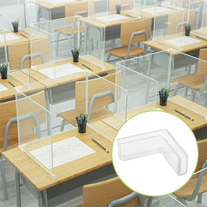 Glass Connector, 24Pcs Plastic 90 Degree Glass Clamps Transparent Glass to Glass Connectors Rimless Clip Holder for Fixing or DIY Fish Tank, Glass Acrylic Display Cabinet (5mm)
