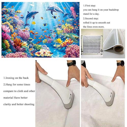 8x6ft Under The Sea Backdrop Underwater World Coral Reef Photography Background for Ocean Theme Birthday Baby Shower Party Decorations (8x6FT（240x180cm）) - size: 8x6FT（240x180cm）
