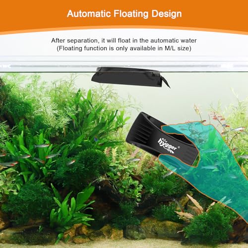 hygger Aquarium Strong Magnetic Glass Cleaner, Professional Fish Tank Algae Magnet Cleaning Tool with Scraper for 0.2-0.24 Inch Thick Glass Freshwater and Saltwater Tank, M